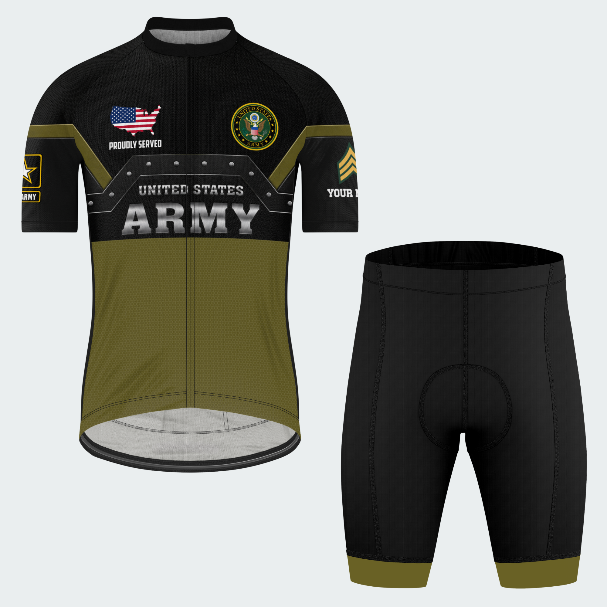 Men’s Personalized U.S. Army Proudly Served Heritage Cycling Jersey & Kit