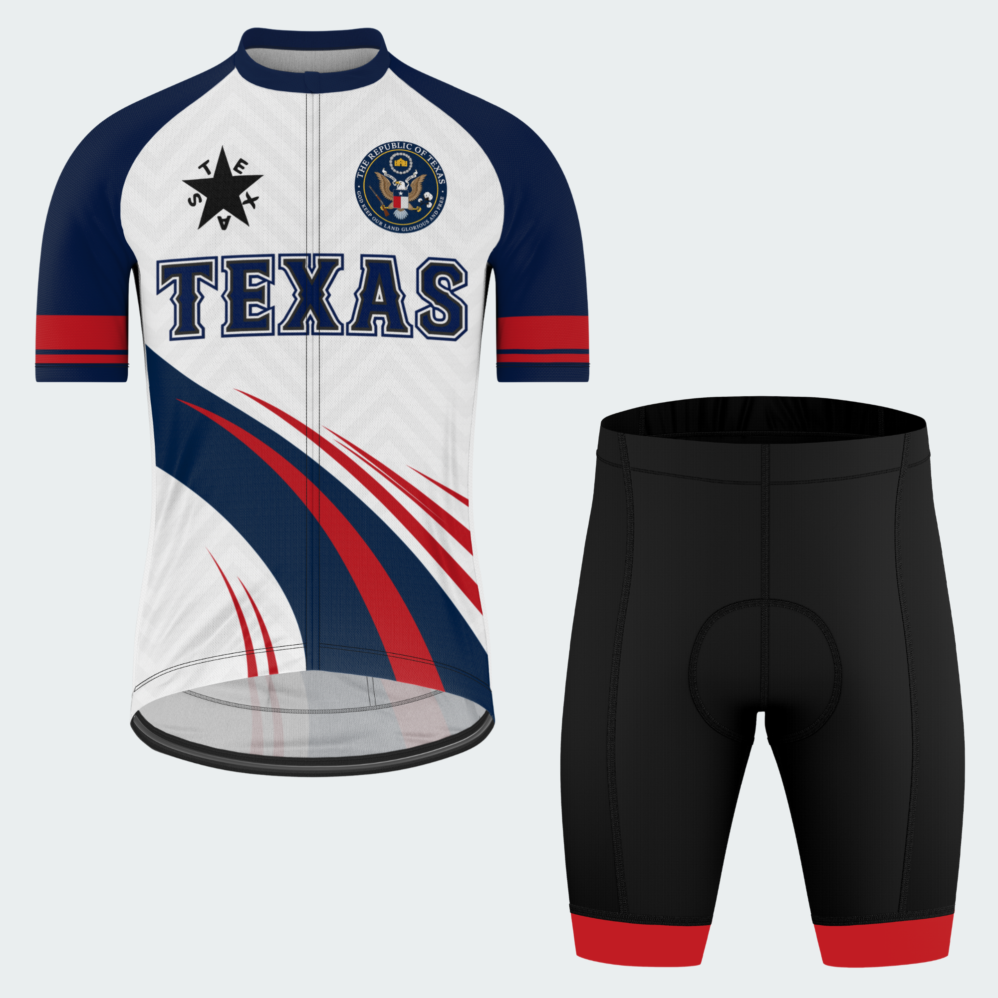 Men’s Personalized Republic of Texas Seal Cycling Jersey & Kit