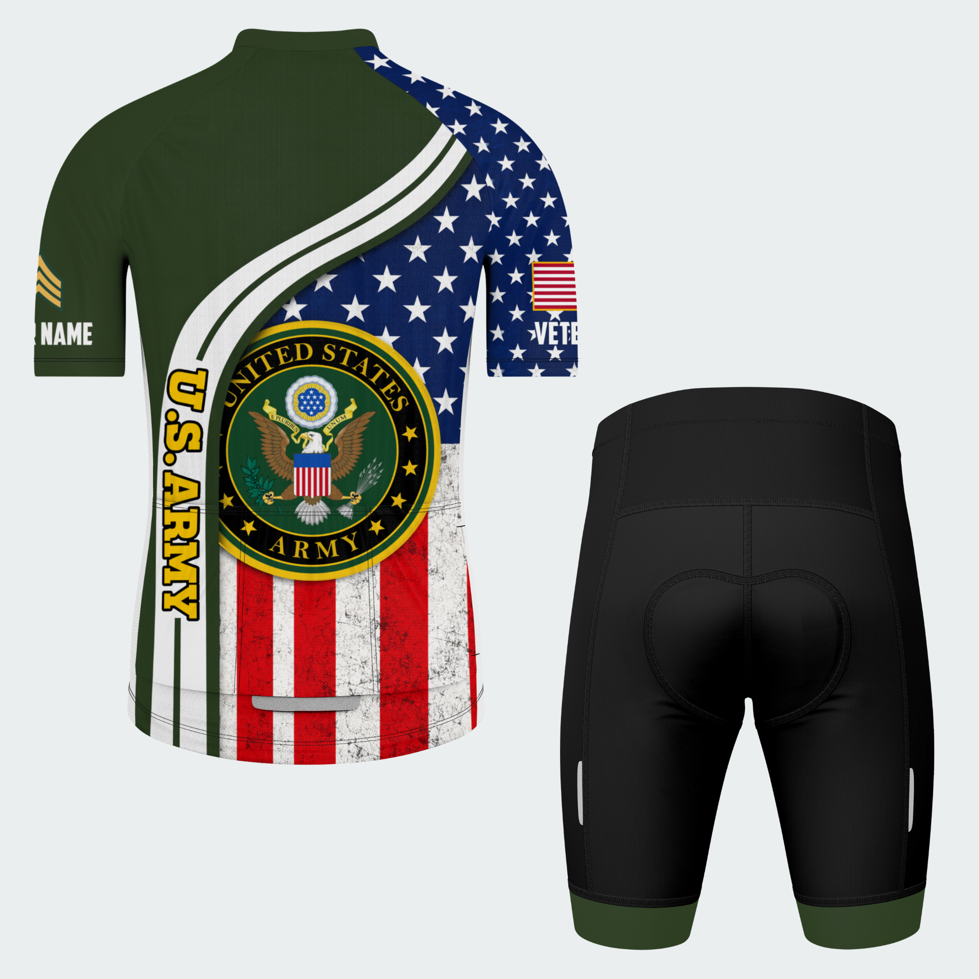 Men Personalized U.S. Army Stars & Seal Cycling Jersey & Kit — image 11