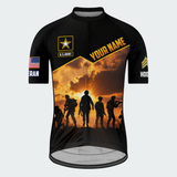 Men’s Personalized U.S. Army Veteran Sunset Soldier Silhouette Cycling Jersey & Kit
