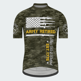 Men’s Personalized U.S. Army Retired Rifle Flag Camo Cycling Jersey & Kit