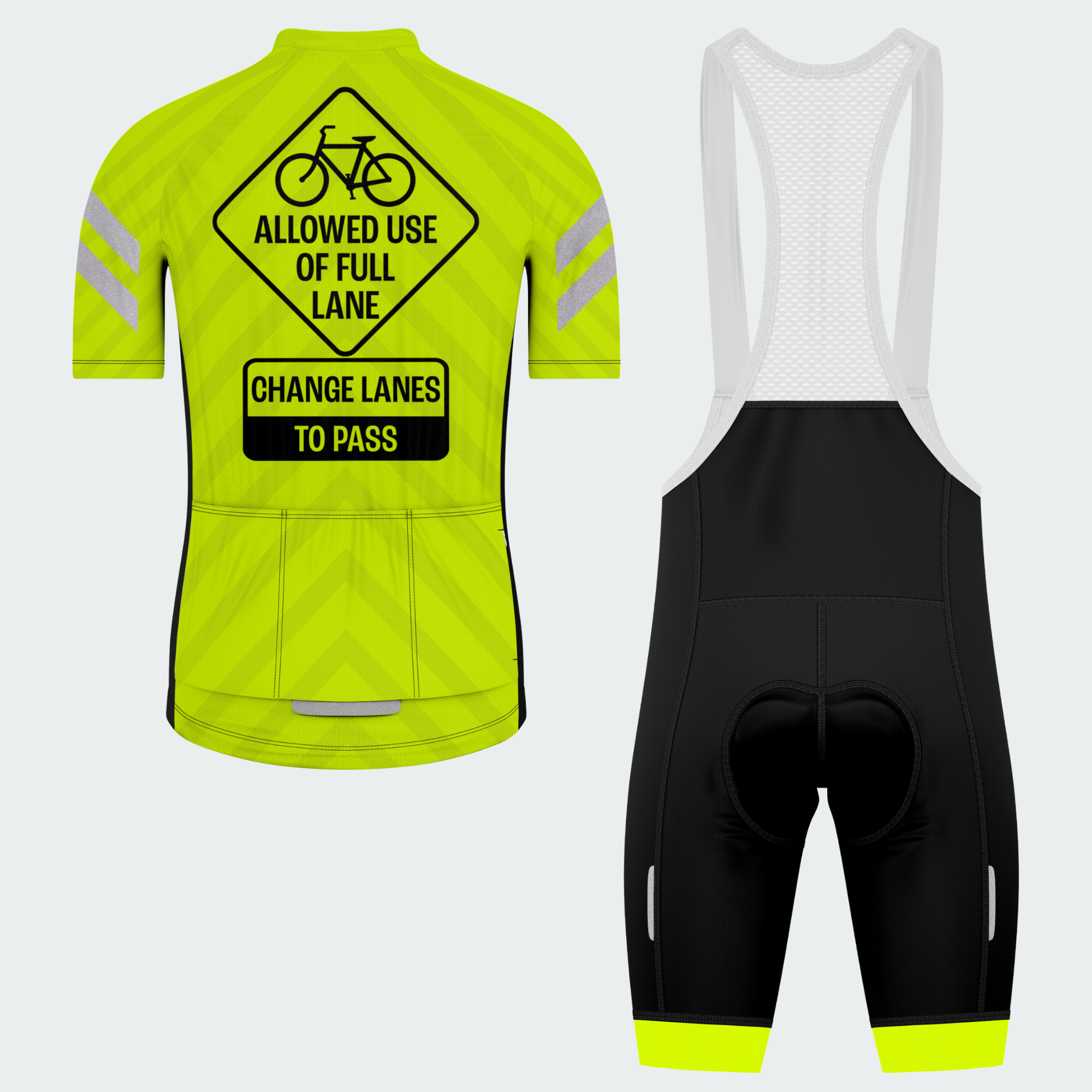 Men's I Am Traffic Reflective Sharrows Regular Fit Cycling Kit