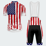 Men's Cycling American Flag Regular Fit Cycling Kit