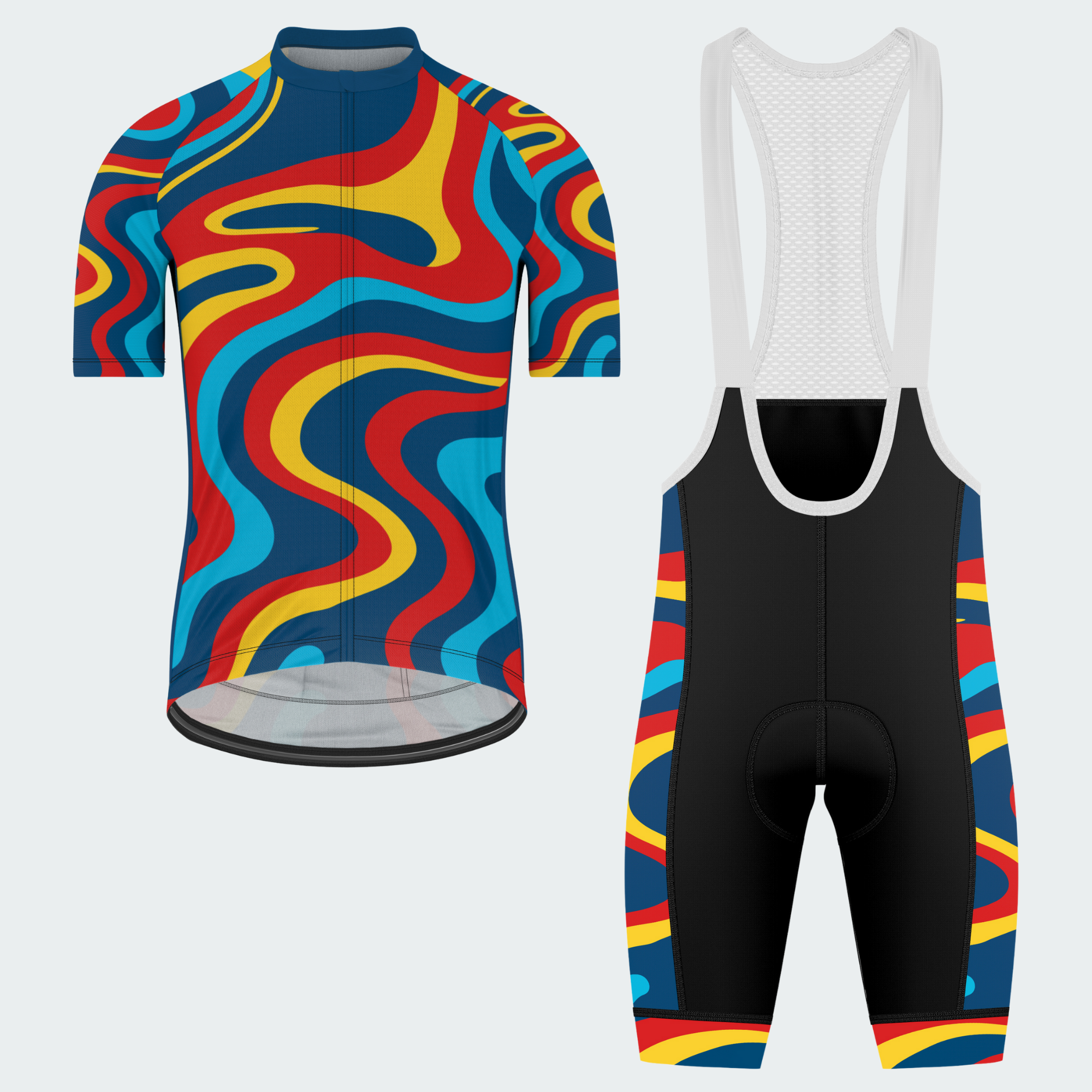 Men's Colorful Psychedelic Swirls Regular Fit Cycling Kit