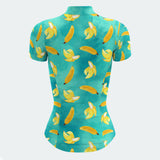 Women's Watercolor Bananas Regular Fit Cycling Jersey