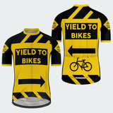 Men's Yield To Bikes Traffic Sign Regular Fit Cycling Kit