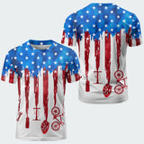Men's Tie Dye American FLag TeeCra