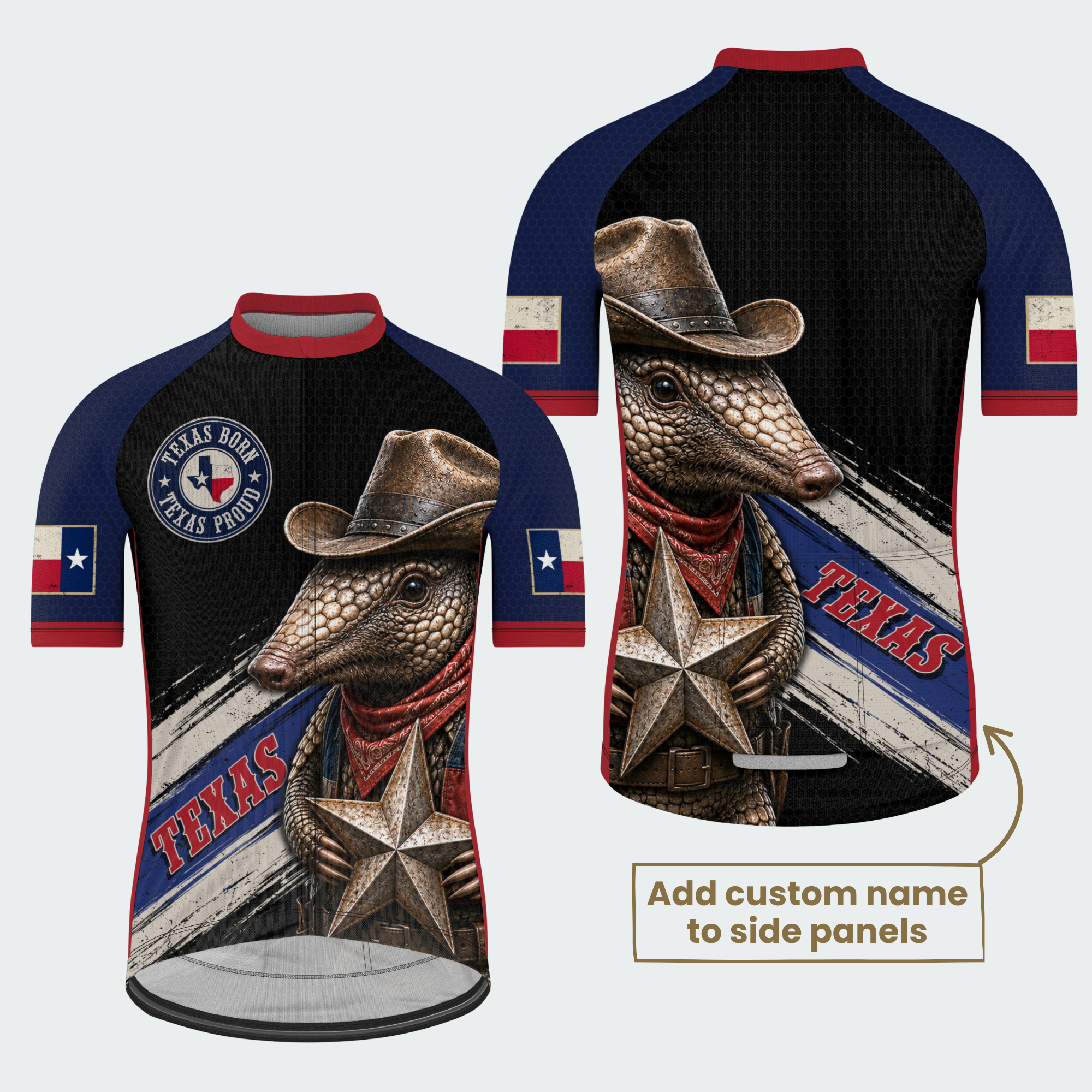 Men’s Personalized Texas Cowboy Armadillo Cycling Jersey & Kit