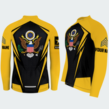 Men’s Personalized U.S. Army Veteran Eagle Seal Black & Gold Cycling Jersey & Kit