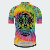Men’s Tie Dye Psychedelic Skull Regular Fit Cycling Jersey