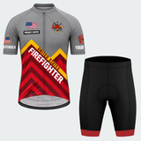 Men Personalized United States Firefighter Emblem Cycling Jersey & Kit — short sleeve shorts kit — featured image