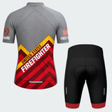 Men Personalized United States Firefighter Emblem Cycling Jersey & Kit — short sleeve shorts kit — image 02