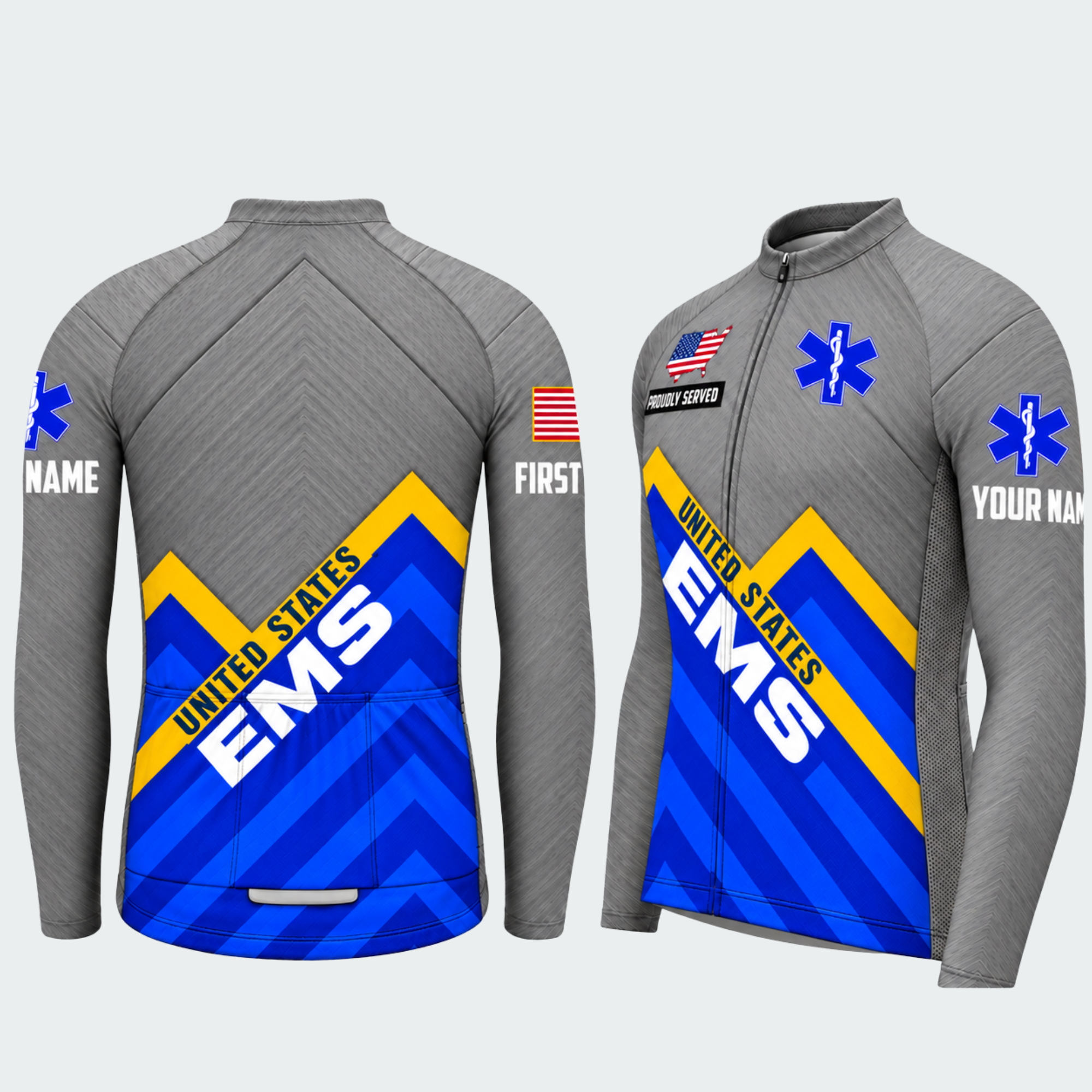 Men Personalized United States EMS Responder Cycling Jersey & Kit — long sleeve cycling kit — featured image