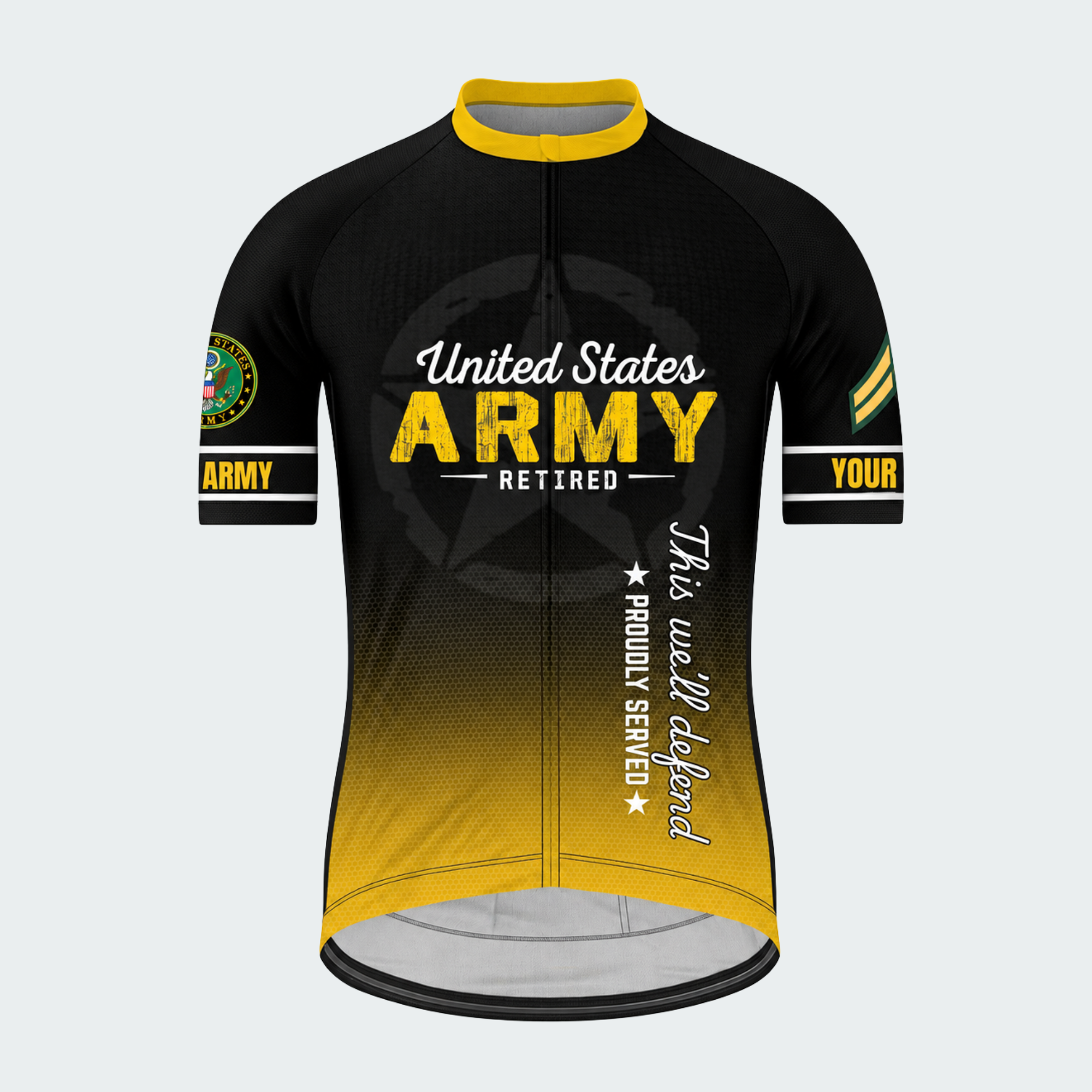 Men's Personalized United States Army Retired Cycling Jersey & Kit — short sleeve jersey — image 02