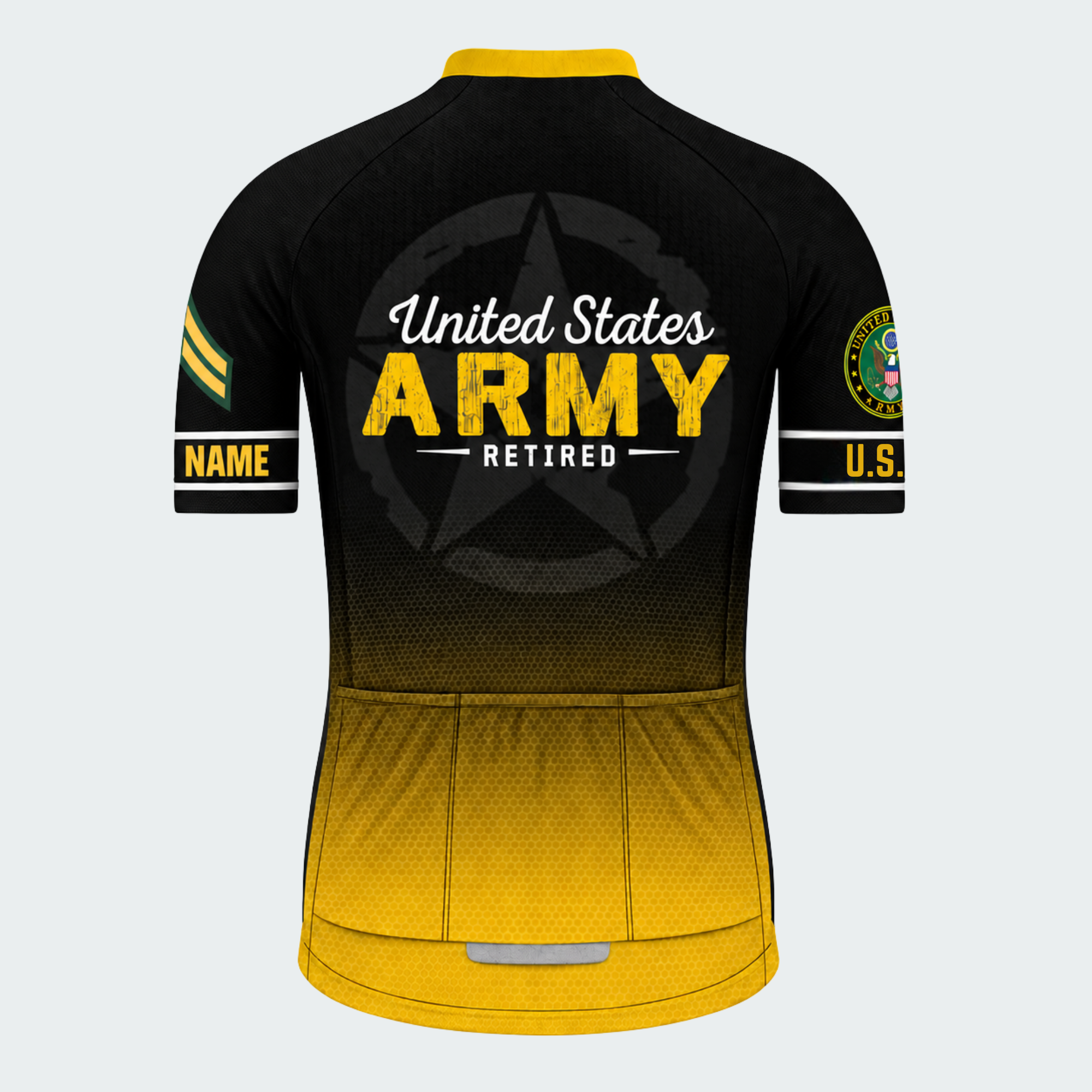 Men's Personalized United States Army Retired Cycling Jersey & Kit — short sleeve jersey — image 03