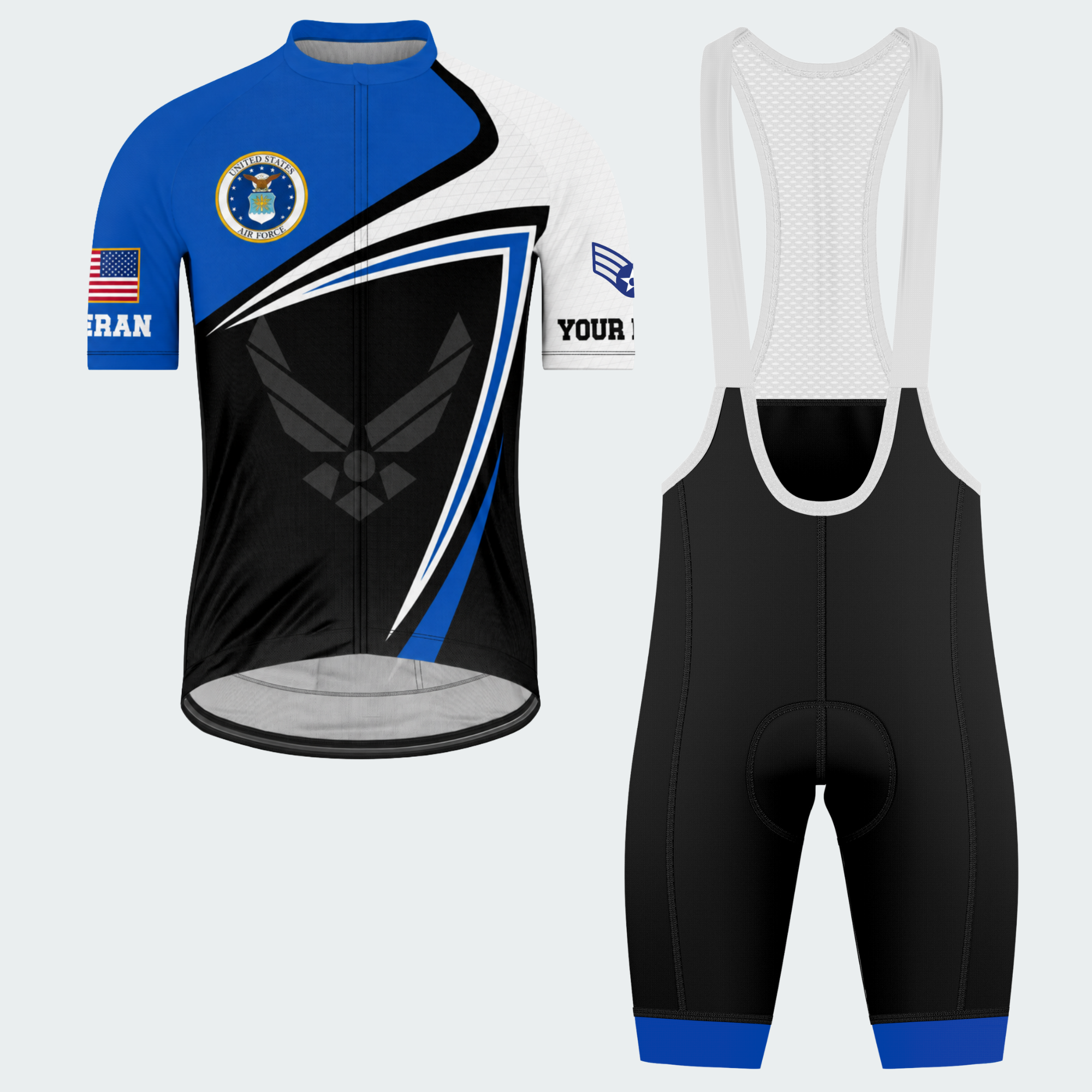 Men's Personalized United States Air Force Veteran Cycling Jersey & Kit — short sleeve bib shorts kit — featured image