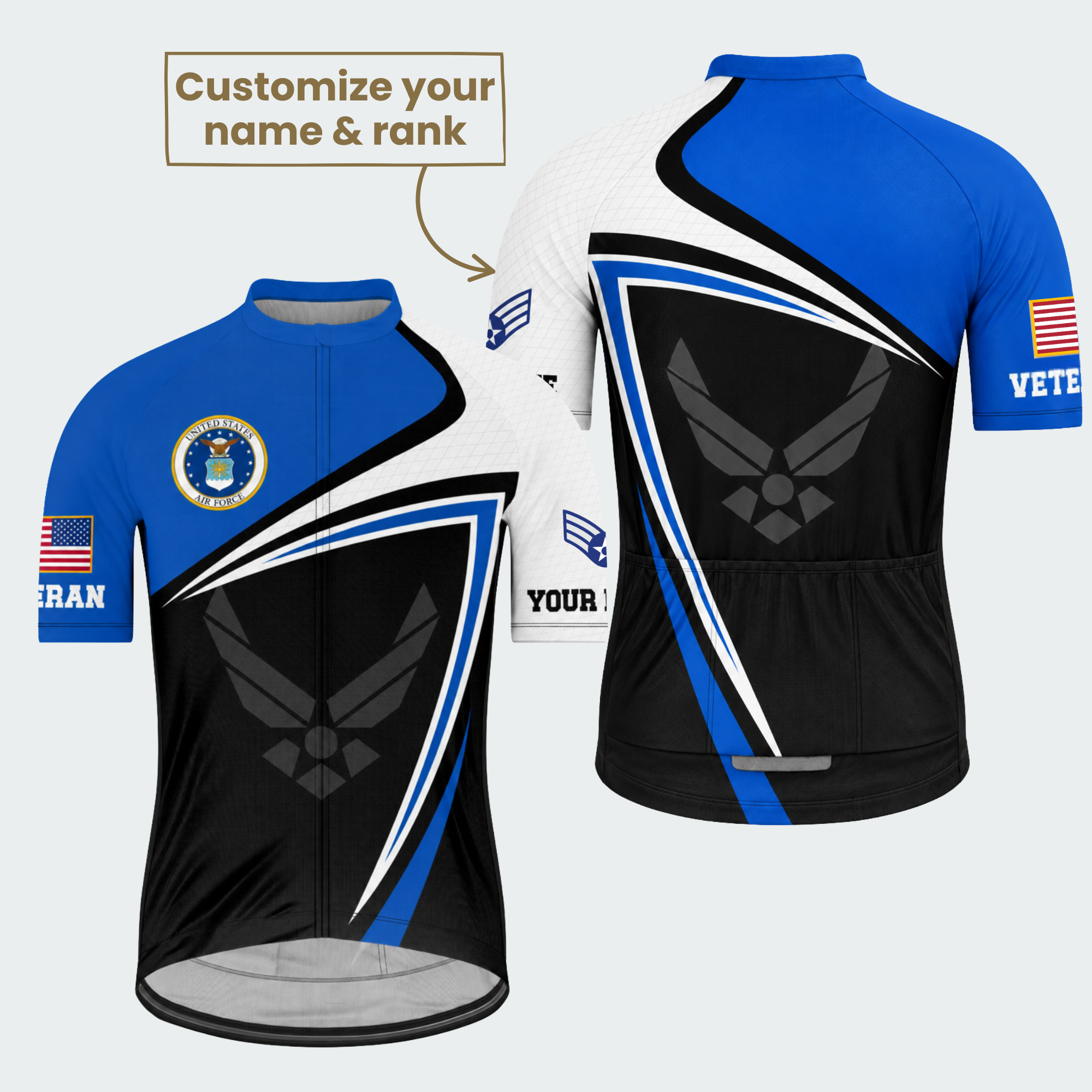 Men's Personalized United States Air Force Veteran Cycling Jersey & Kit — short sleeve jersey — featured image