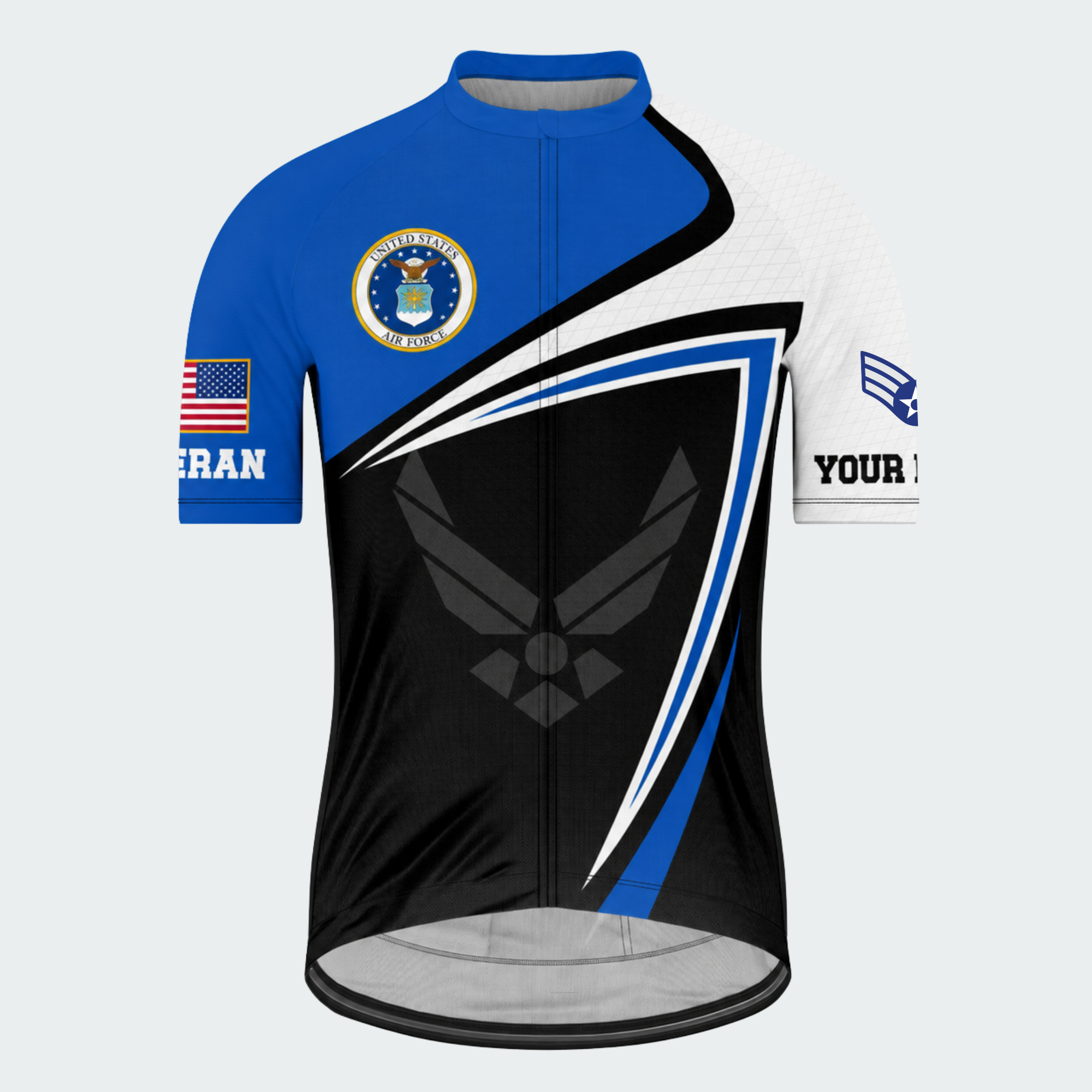 Men's Personalized United States Air Force Veteran Cycling Jersey & Kit — short sleeve jersey — image 02