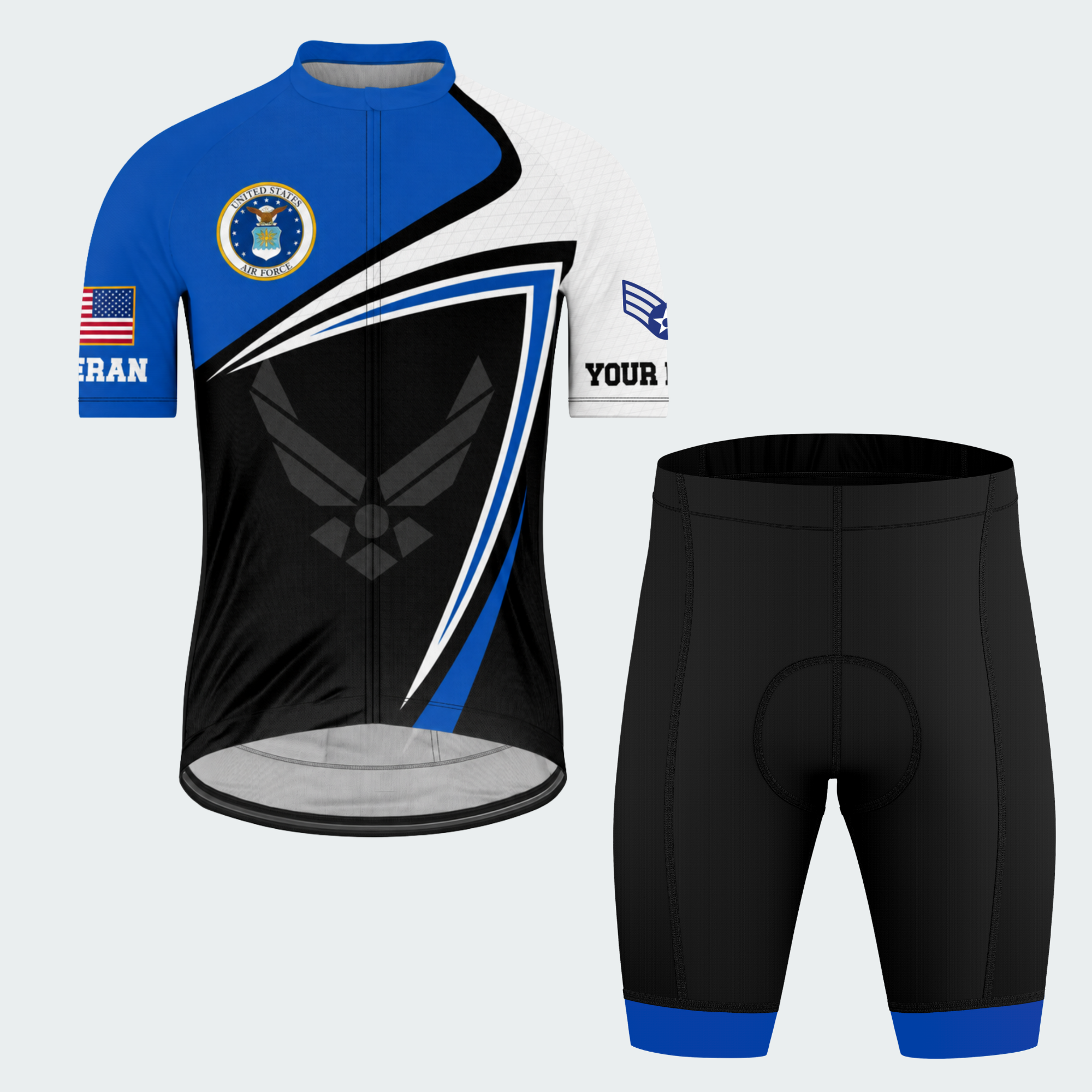 Men's Personalized United States Air Force Veteran Cycling Jersey & Kit — short sleeve shorts kit — featured image