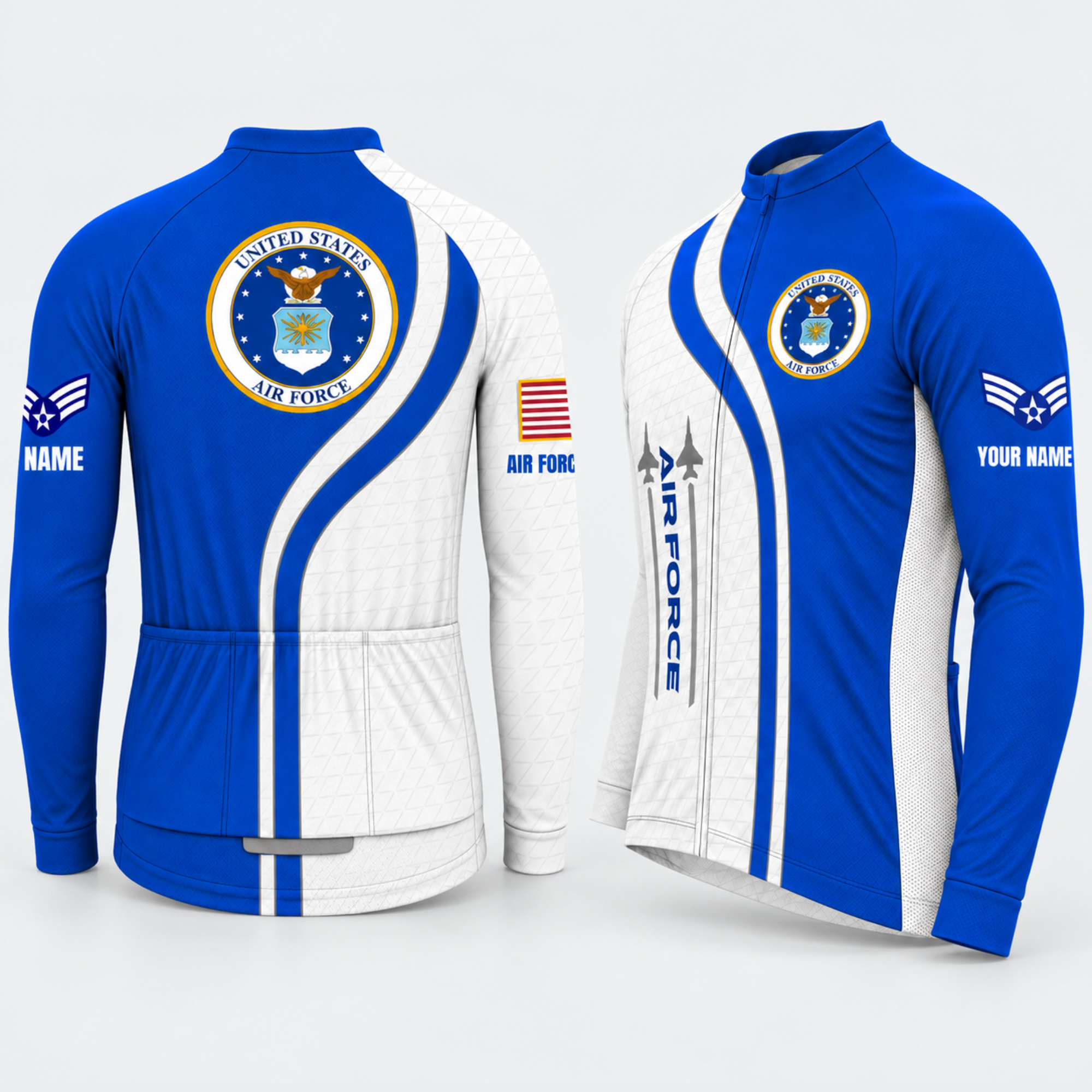 Men's Personalized United States Air Force Crest Cycling Jersey & Kit — long sleeve cycling kit — featured image