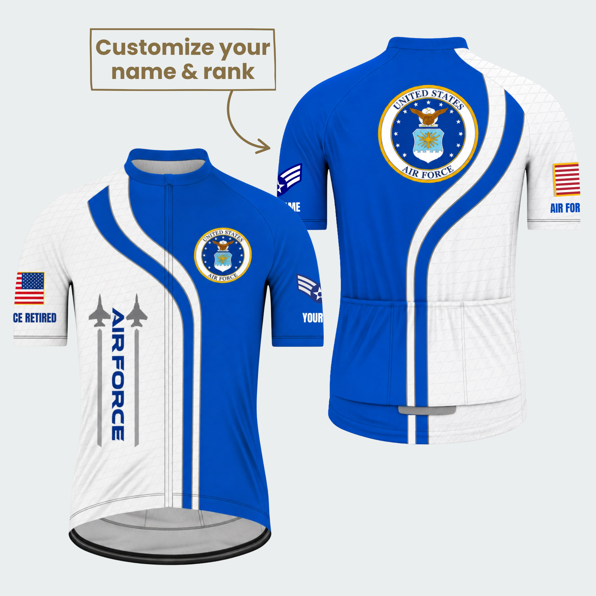 Men's Personalized United States Air Force Crest Cycling Jersey & Kit — short sleeve jersey — featured image
