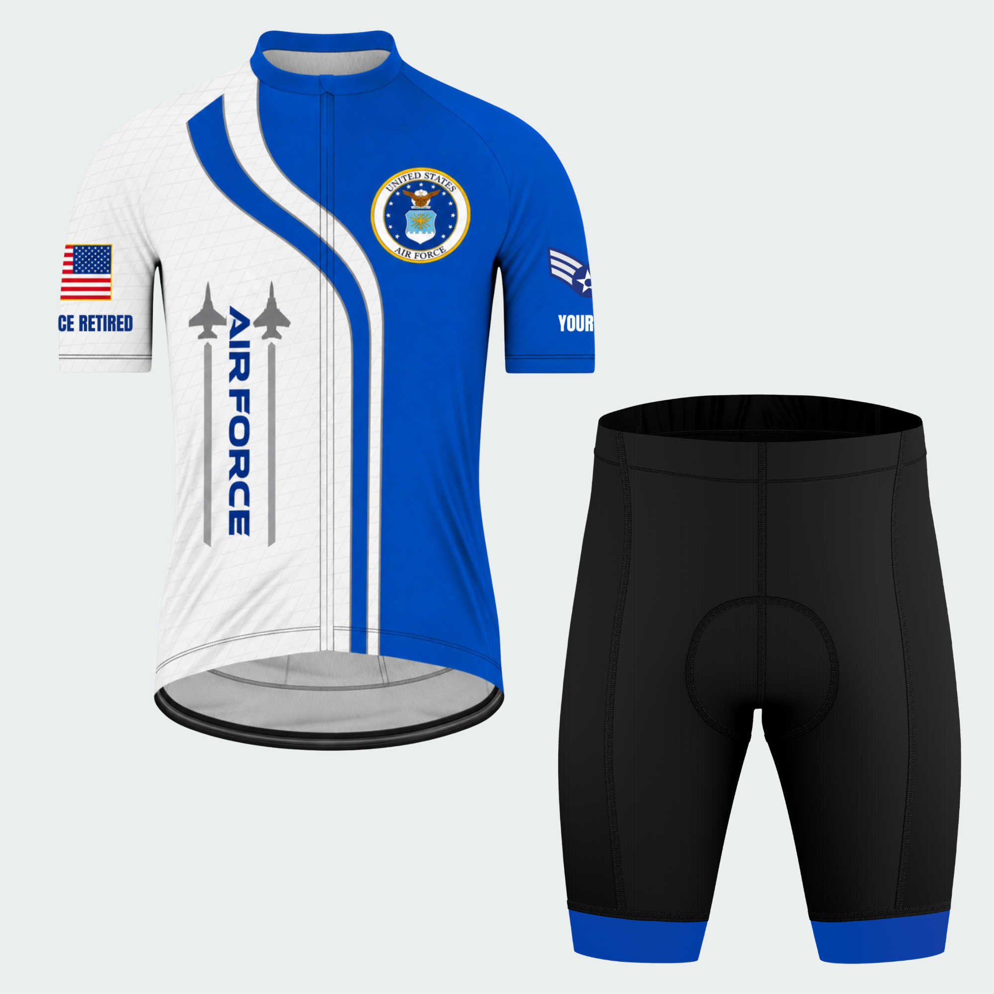 Men's Personalized United States Air Force Crest Cycling Jersey & Kit — short sleeve shorts kit — featured image