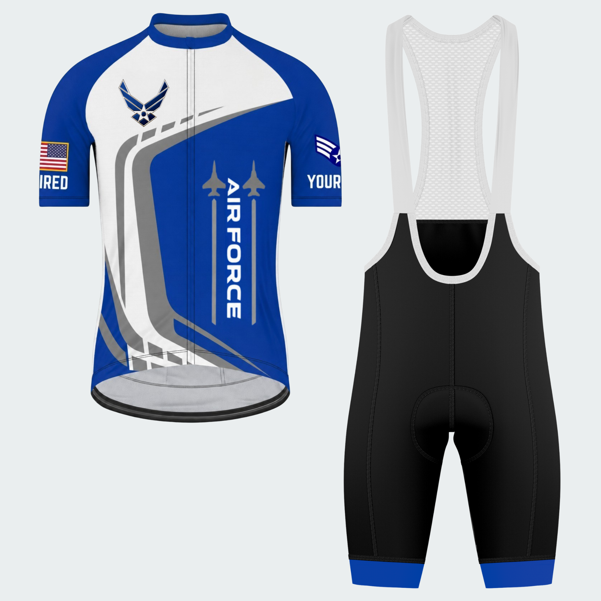 Men's Personalized U.S. Air Force Thunder Cycling Jersey & Kit — short sleeve bib shorts kit — featured image