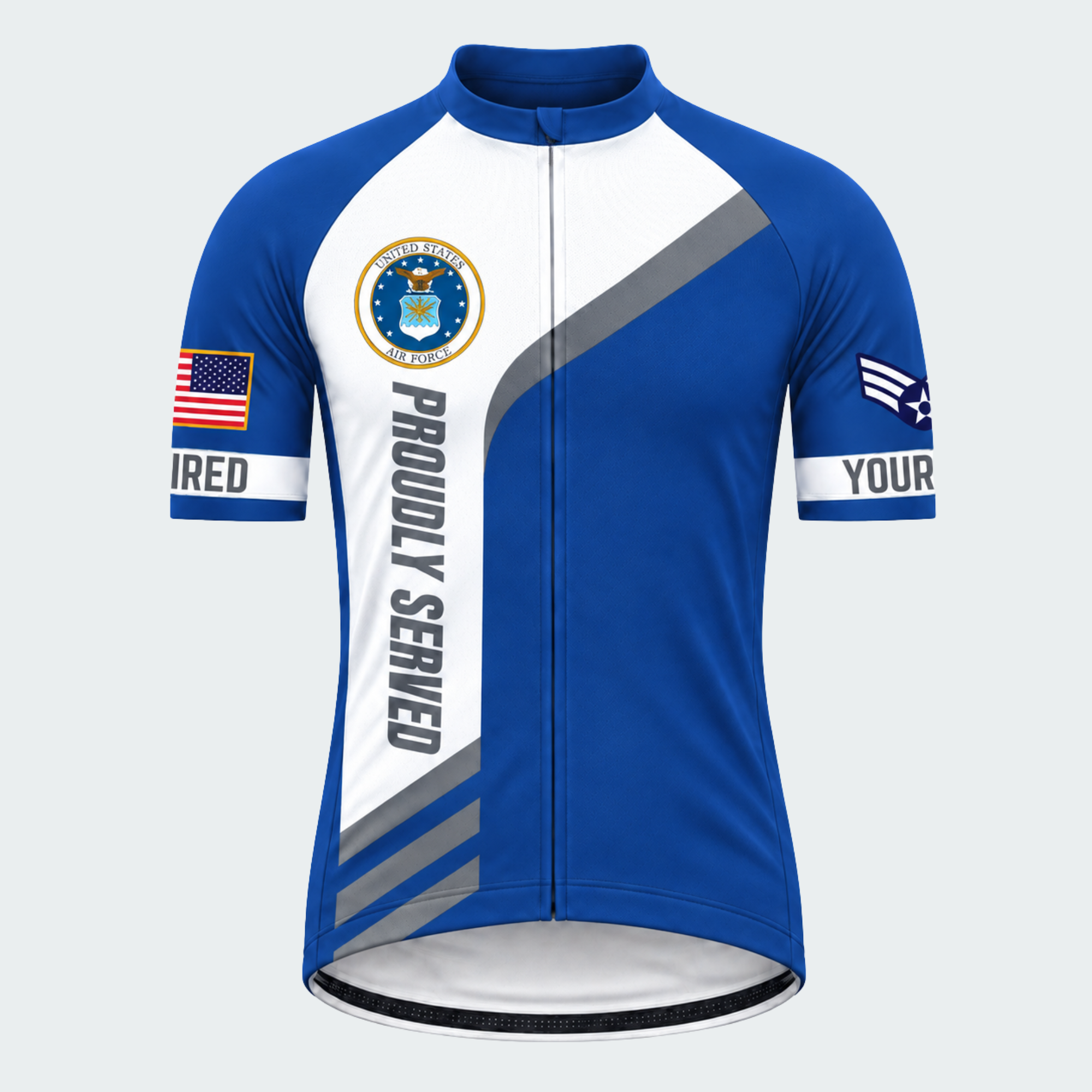 Men's Personalized United States Air Force Proudly Served Cycling Jersey & Kit — short sleeve jersey — image 02