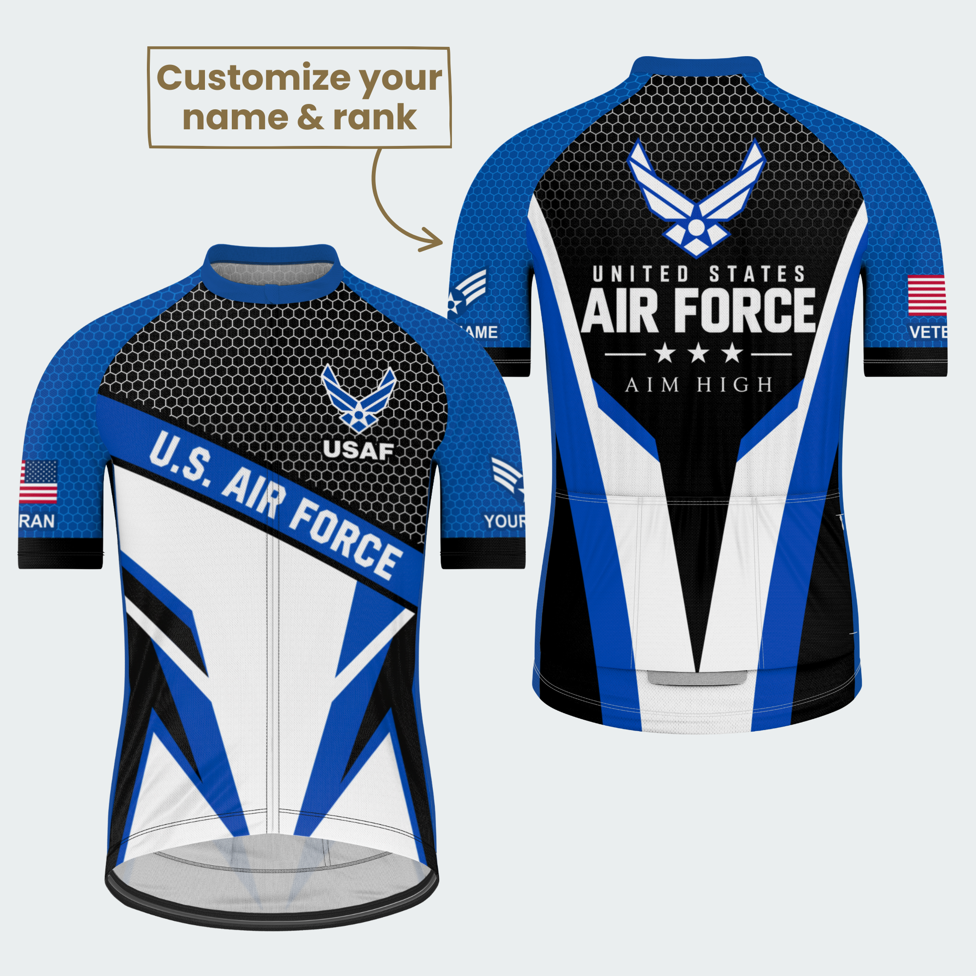 Men's Personalized United States Air Force Striker Cycling Jersey & Kit — short sleeve jersey — featured image