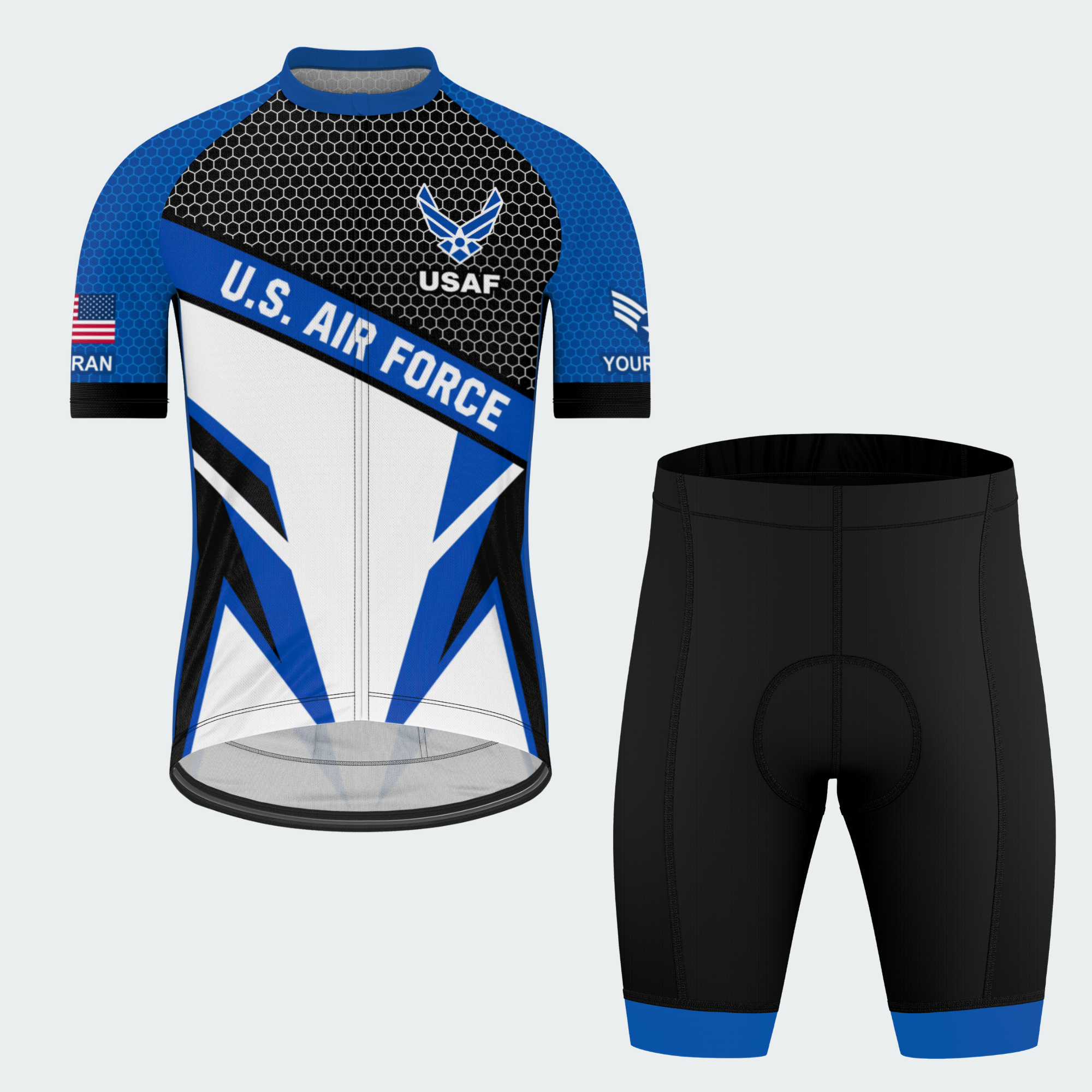 Men's Personalized United States Air Force Striker Cycling Jersey & Kit — short sleeve shorts kit — featured image