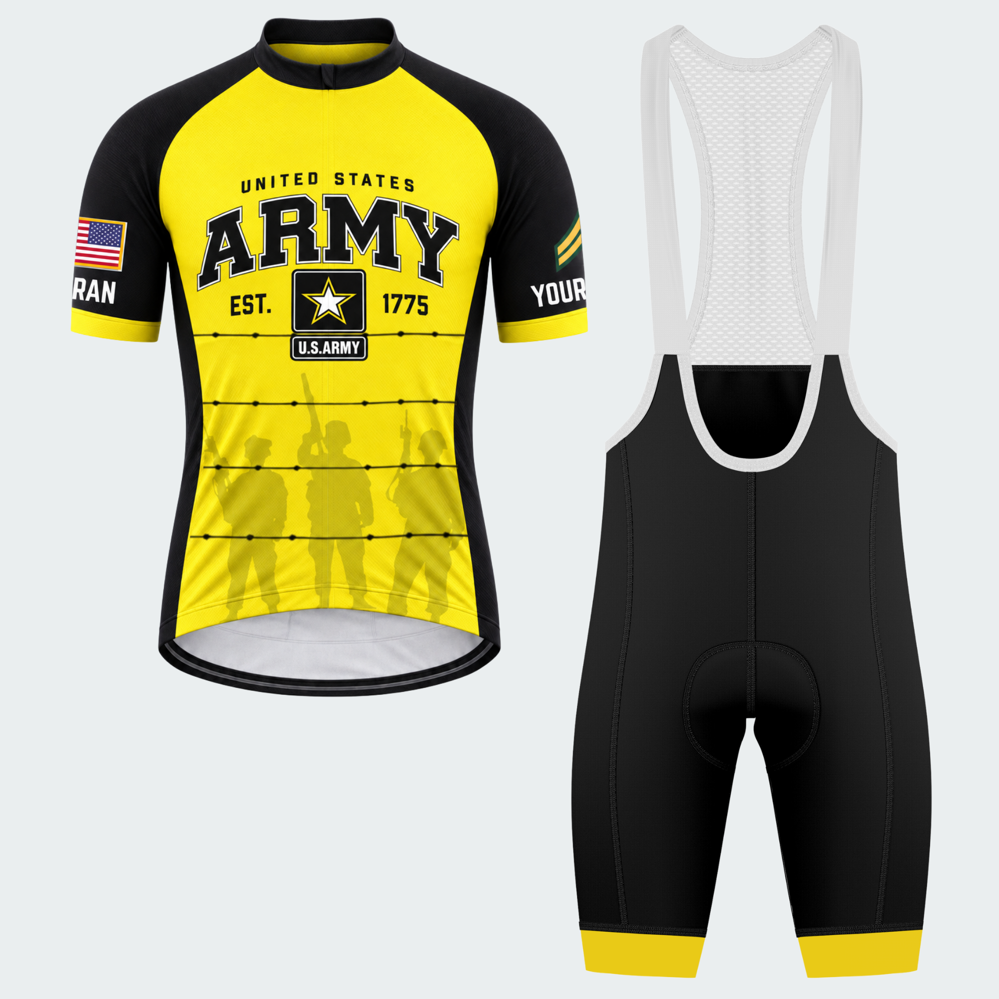 Men's Personalized U.S. Army Valor Ride Cycling Jersey & Kit — short sleeve bib shorts kit — featured image