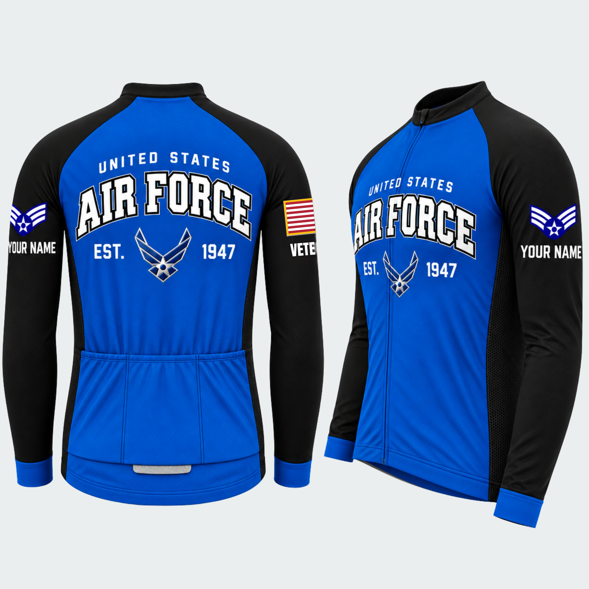 Men's Personalized United States Air Force Emblem Cycling Jersey & Kit — long sleeve cycling kit — featured image