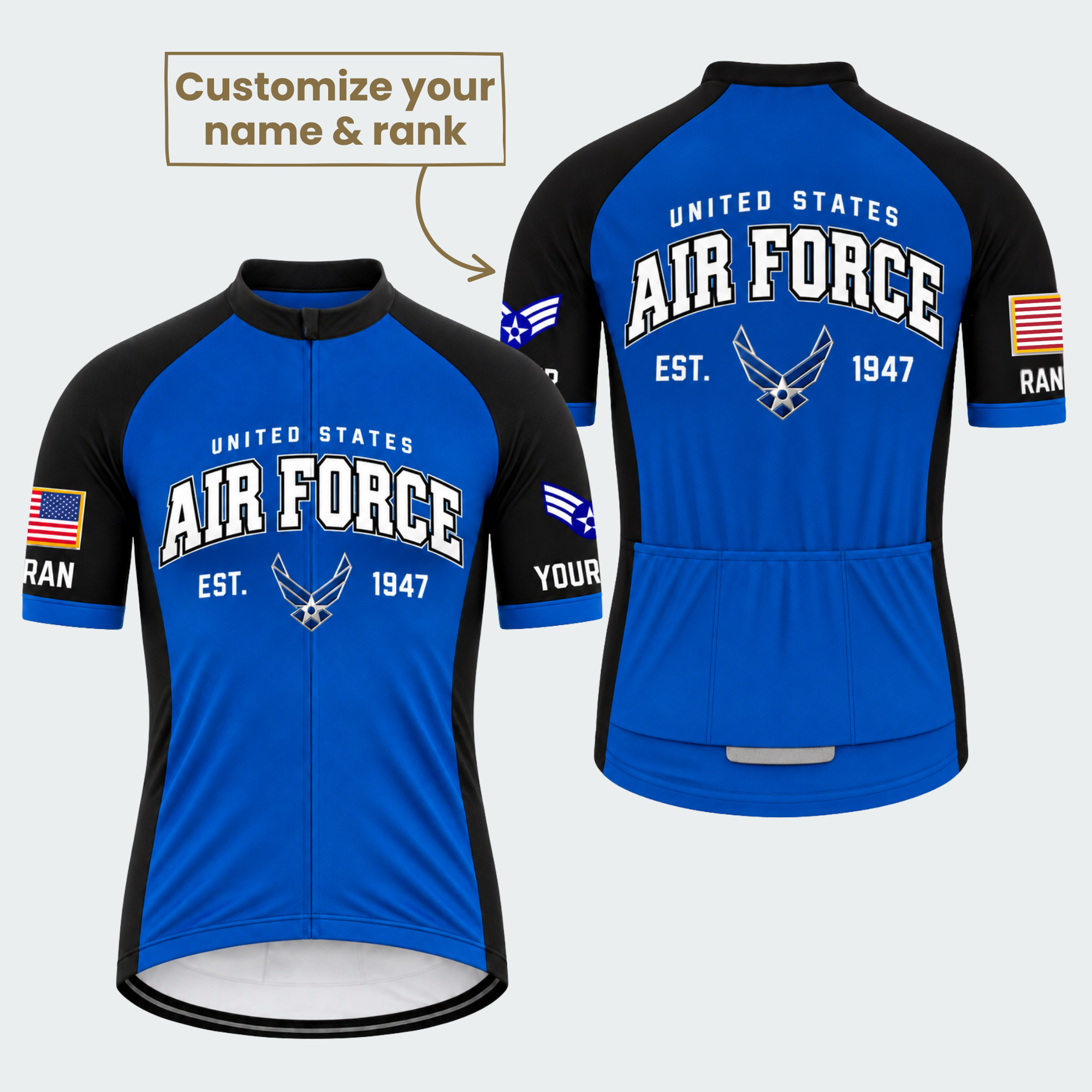 Men's Personalized United States Air Force Emblem Cycling Jersey & Kit — short sleeve jersey — featured image