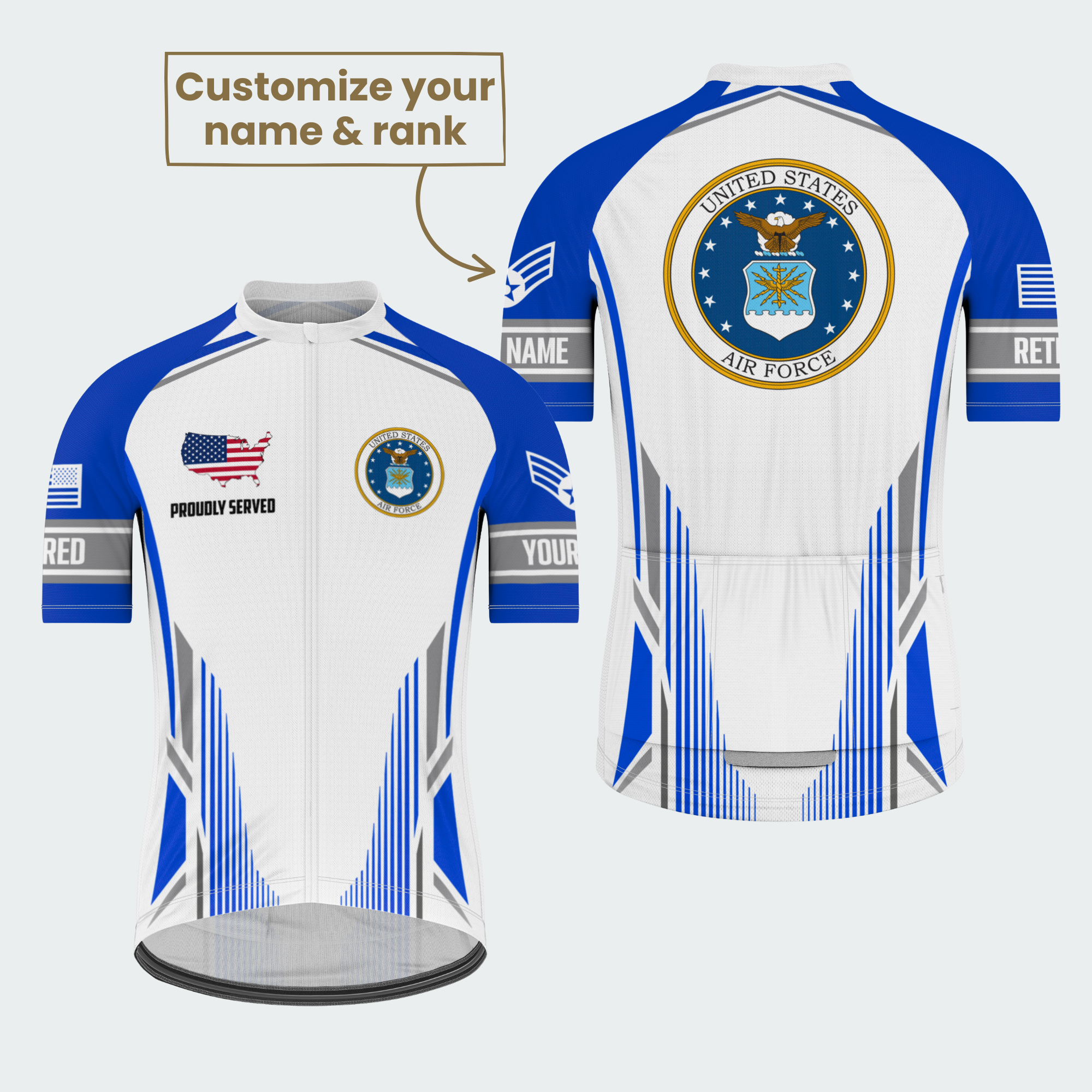 Men's Personalized United States Air Force Rider Cycling Jersey & Kit — short sleeve jersey — featured image