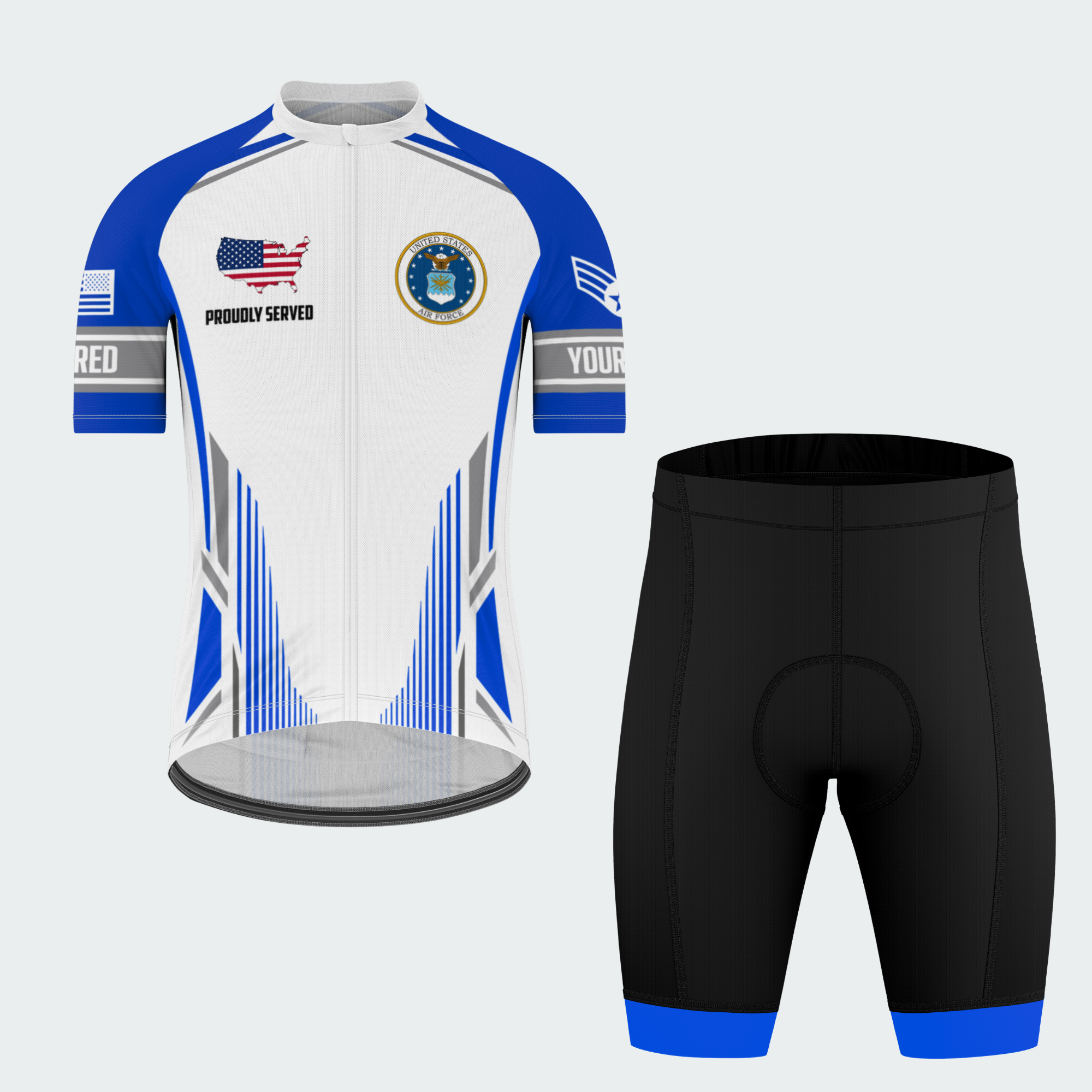 Men's Personalized United States Air Force Rider Cycling Jersey & Kit — short sleeve shorts kit — featured image