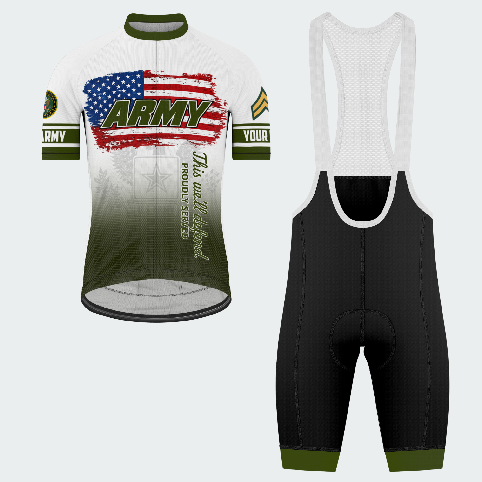 Men's Personalized U.S. Army Defender Cycling Jersey & Kit — short sleeve bib shorts kit — featured image