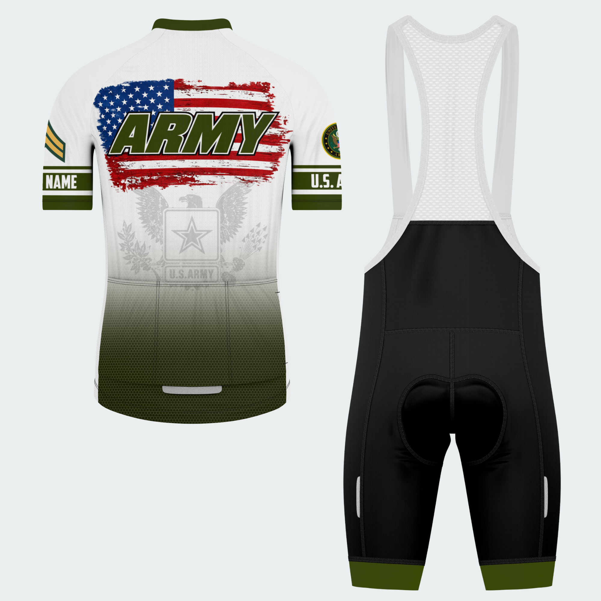 Men's Personalized U.S. Army Defender Cycling Jersey & Kit — short sleeve bib shorts kit — image 02