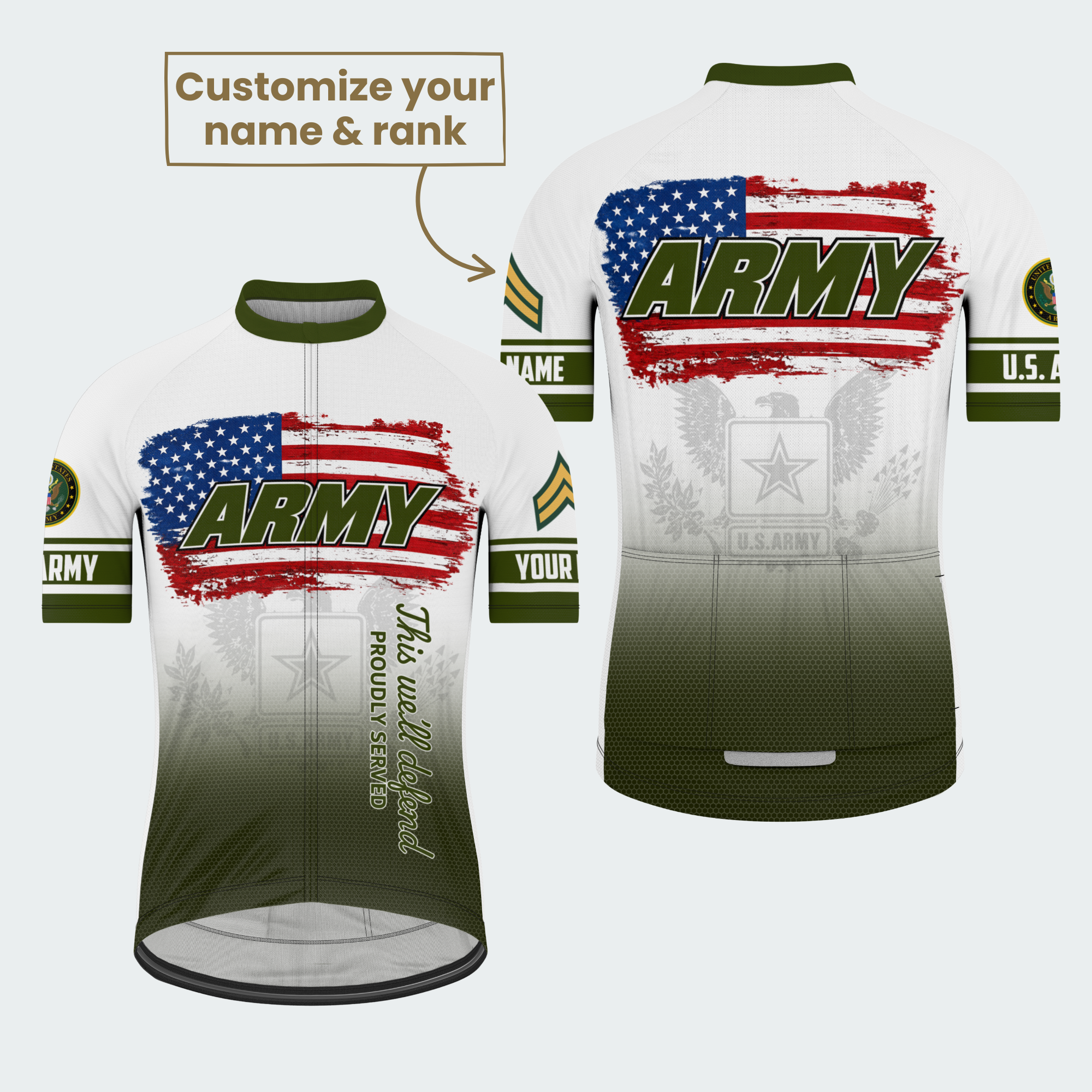 Men's Personalized U.S. Army Defender Cycling Jersey & Kit — short sleeve jersey — featured image