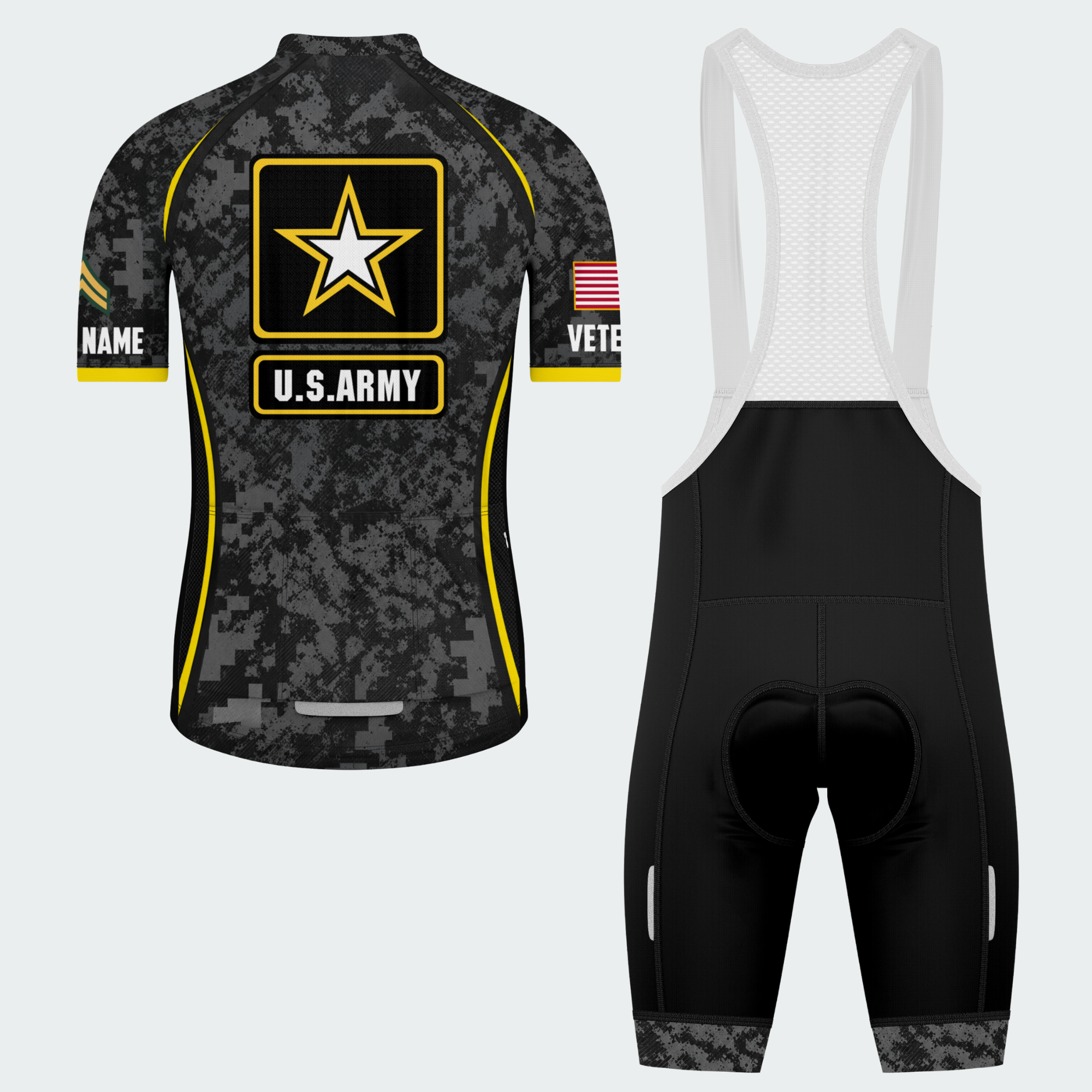 Men's Personalized U.S. Army Combat Star Cycling Jersey & Kit — short sleeve bib shorts kit — image 02