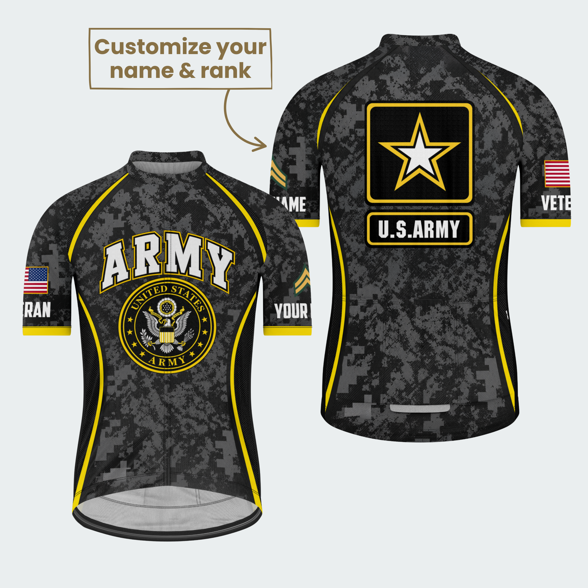 Men's Personalized U.S. Army Combat Star Cycling Jersey & Kit — short sleeve jersey — featured image