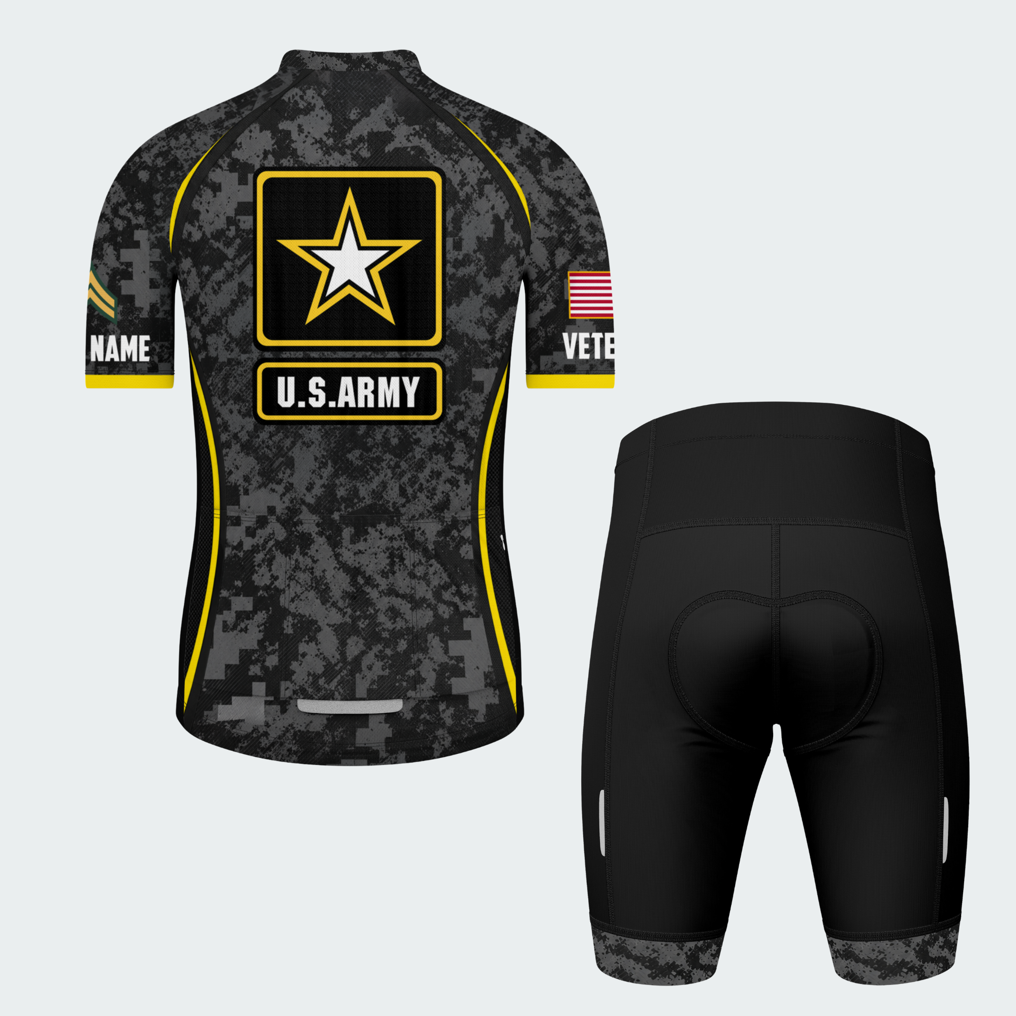 Men's Personalized U.S. Army Combat Star Cycling Jersey & Kit — short sleeve shorts kit — image 02