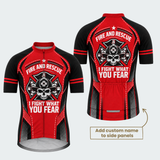 Men's Personalized Fire and Rescue Skull Shield Cycling Jersey & Kit — short sleeve jersey — featured image