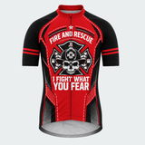 Men's Personalized Fire and Rescue Skull Shield Cycling Jersey & Kit — short sleeve jersey — image 02