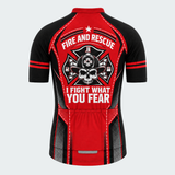 Men's Personalized Fire and Rescue Skull Shield Cycling Jersey & Kit — short sleeve jersey — image 03
