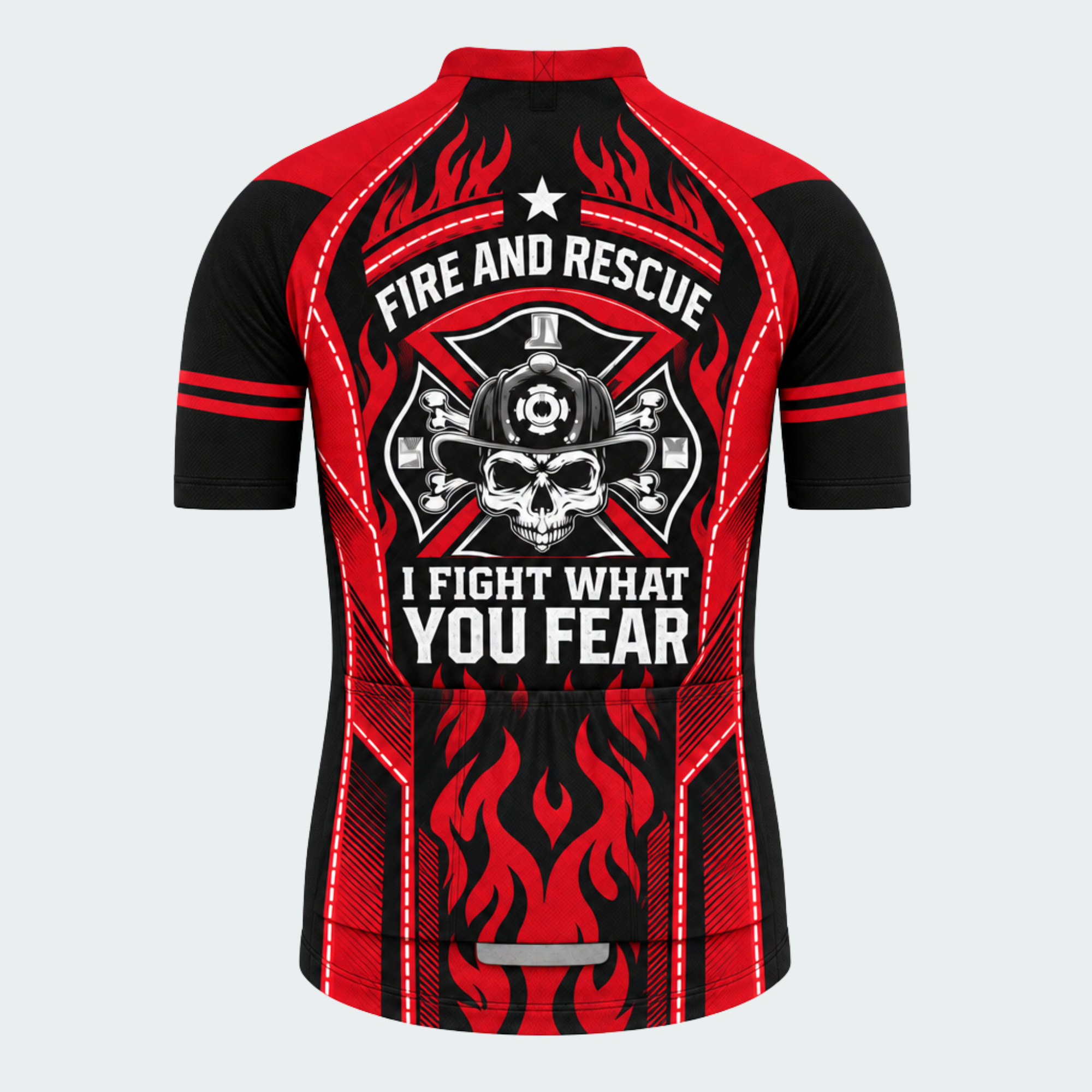 Men's Personalized Fire and Rescue Inferno Skull Cycling Jersey & Kit — short sleeve jersey — image 03
