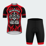 Men's Personalized Fire and Rescue Inferno Skull Cycling Jersey & Kit — short sleeve shorts kit — featured image