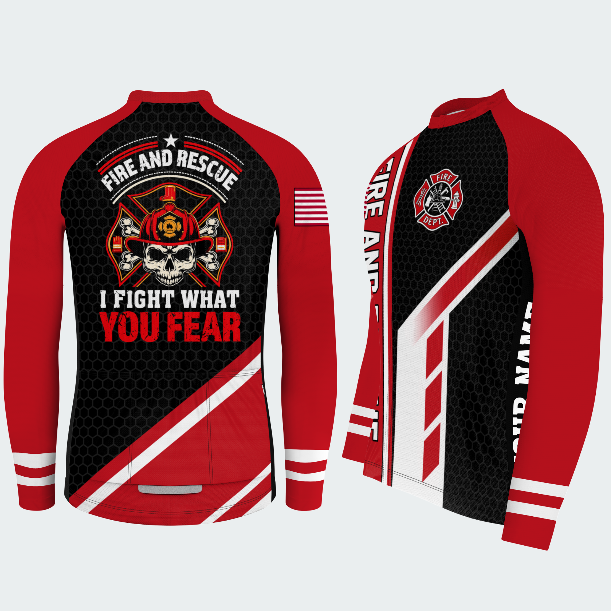 Men's Personalized Fire and Rescue Guardian Cycling Jersey & Kit — long sleeve cycling kit — featured image