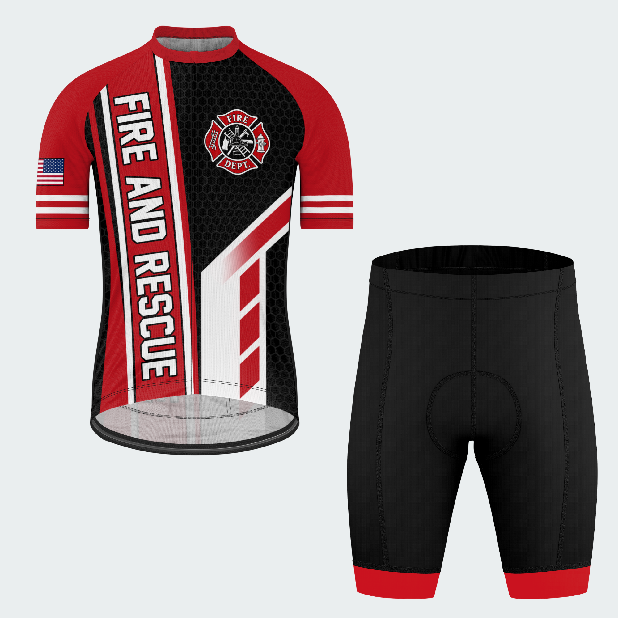 Men's Personalized Fire and Rescue Guardian Cycling Jersey & Kit — short sleeve shorts kit — featured image