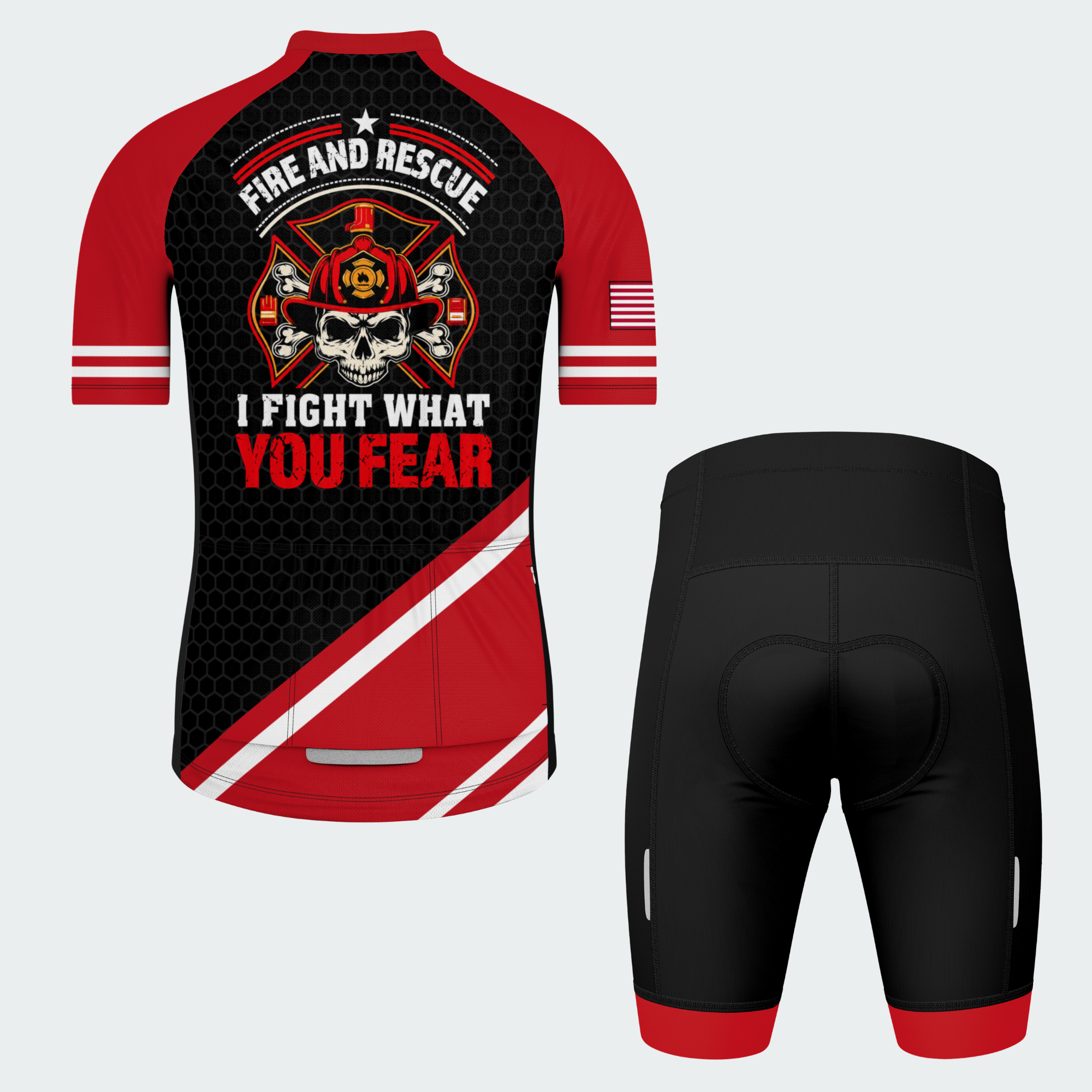 Men's Personalized Fire and Rescue Guardian Cycling Jersey & Kit — short sleeve shorts kit — image 02