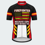 Men's Personalized Firefighter Rescue Stripes Cycling Jersey & Kit — short sleeve jersey — image 02